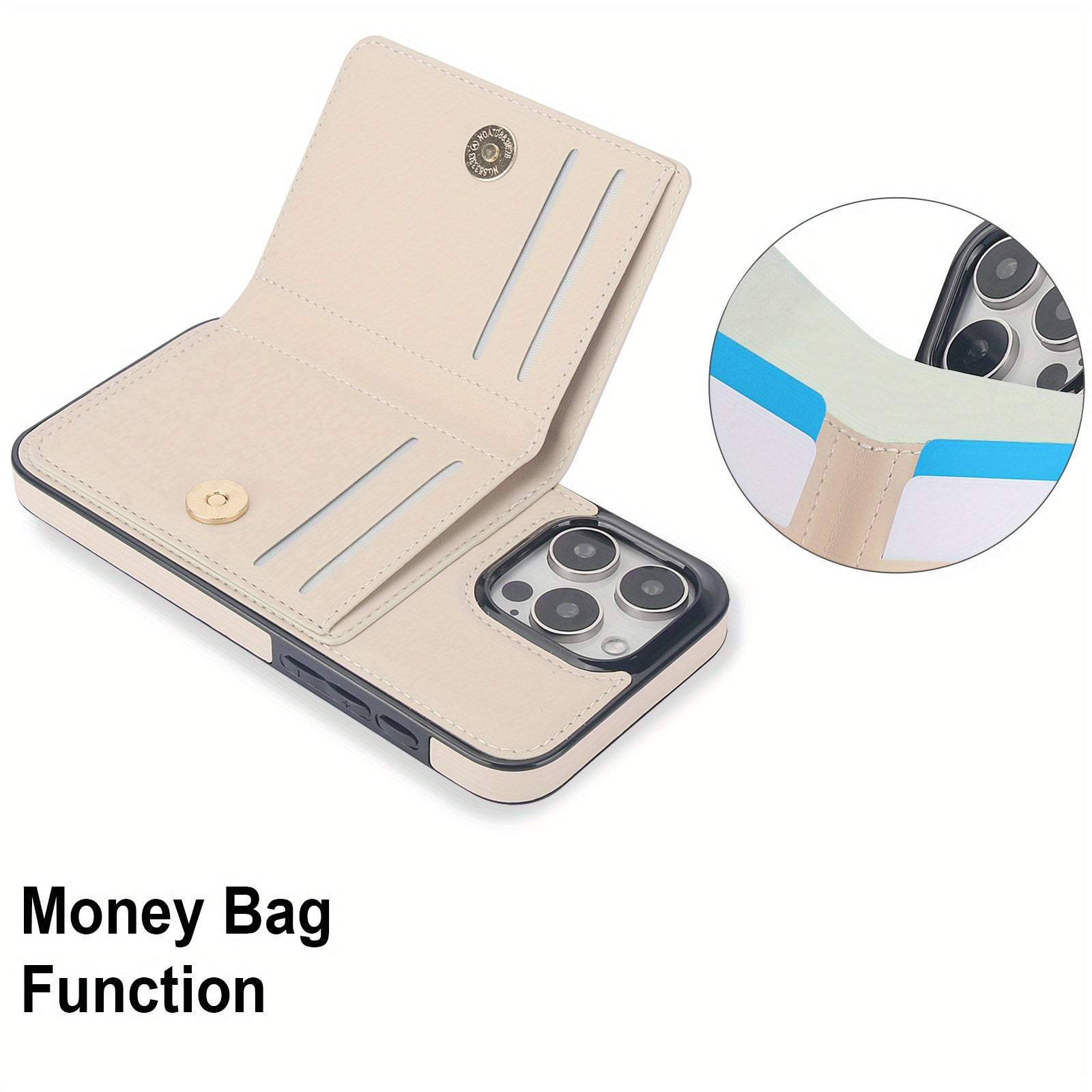 360 Rotating Ring Shockproof Wallet Case for iPhone